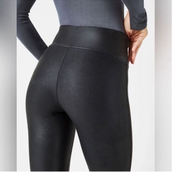 NWOT SPANX Faux Leather High Waisted Leggings in Black Size Medium Style 2437 - Picture 11 of 14